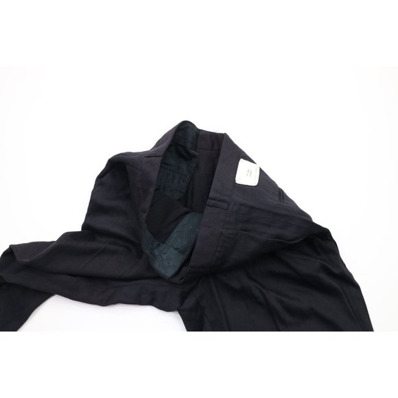 NOS Vintage 50s Streetwear Mens 33x34 Rayon Gabardine Dress Pants Trousers Navy - Picture 8 of 13